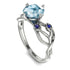 Aquamarine Blossom 14K Golden Nature Inspired Engagement Ring - Haley No. 415