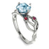 Aquamarine Blossom 14K Golden Nature Inspired Engagement Ring - Haley No. 412