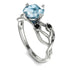Aquamarine Blossom 14K Golden Nature Inspired Engagement Ring - Haley No. 409 image 3