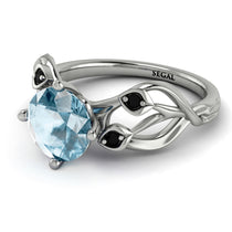 Aquamarine Blossom 14K Golden Nature Inspired Engagement Ring - Haley No. 409 image 1
