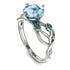 Aquamarine Blossom 14K Golden Nature Inspired Engagement Ring - Haley No. 406