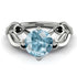 Aquamarine Blossom 14K Golden Nature Inspired Engagement Ring - Haley No. 409