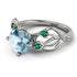 Aquamarine Blossom 14K Golden Nature Inspired Engagement Ring - Haley No. 406 image 1