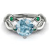 Aquamarine Blossom 14K Golden Nature Inspired Engagement Ring - Haley No. 406