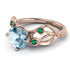 Aquamarine Blossom 14K Golden Nature Inspired Engagement Ring - Haley No. 405 image 1