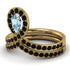 Aquamarine Pear Shape Stacking Bridal Set - Emilia No. 407