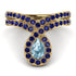 Aquamarine Pear Shape Stacking Bridal Set - Emilia No. 413 image 5