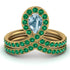 Aquamarine Pear Shape Stacking Bridal Set - Emilia No. 404 image 1