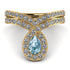 Aquamarine Pear Shape Stacking Bridal Set - Emilia No. 401