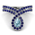 Aquamarine Pear Shape Stacking Bridal Set - Emilia No. 415