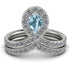 Aquamarine Pear Shape Stacking Bridal Set - Emilia No. 403