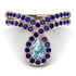 Aquamarine Pear Shape Stacking Bridal Set - Emilia No. 414