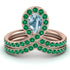 Aquamarine Pear Shape Stacking Bridal Set - Emilia No. 405