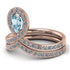 Aquamarine Pear Shape Stacking Bridal Set - Emilia No. 402