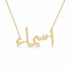 اسماء name necklace in solid 14K Yellow Gold, handmade in Los Angeles