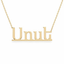 Սոսե name necklace in solid 14K Yellow Gold, handmade in Los Angeles