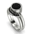 Bezel Black Diamond Bridal Set - Emerson No. 39