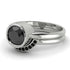 Bezel Black Diamond Bridal Set - Emerson No. 39