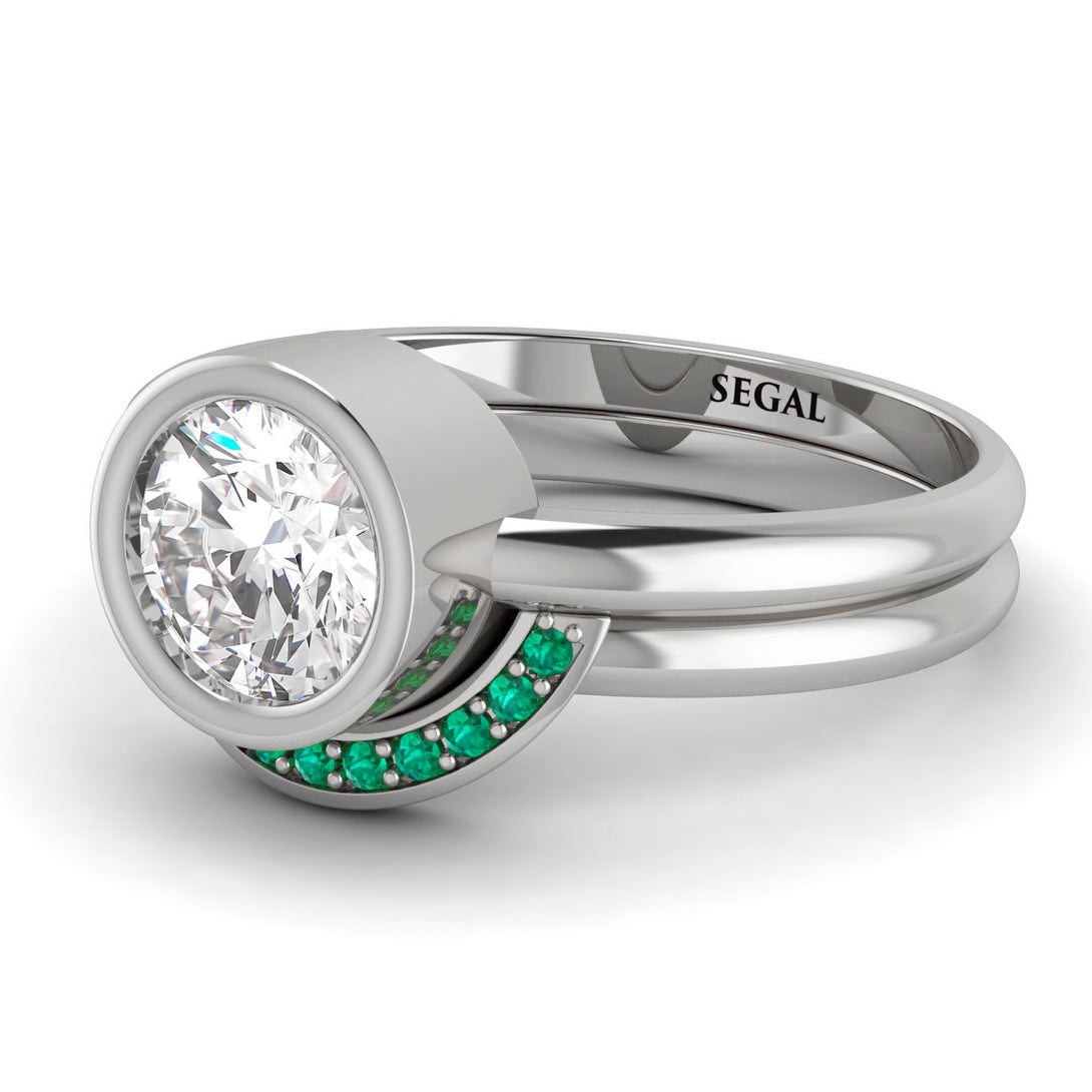 Bezel Diamond Bridal Set - Emerson No. 18