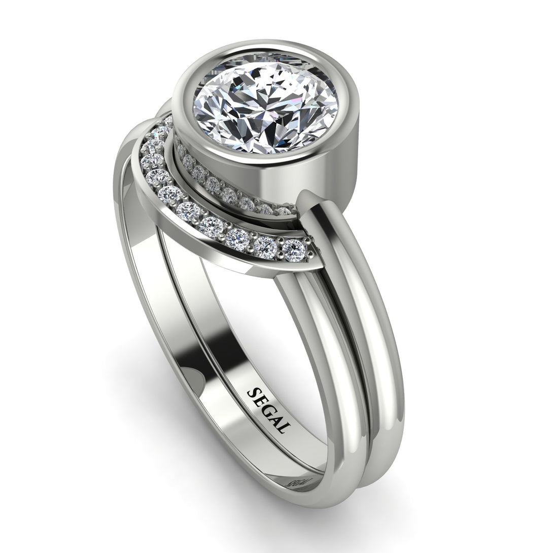 Bezel Diamond Bridal Set - Emerson No. 3
