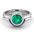 Bezel Emerald Bridal Set - Emerson No. 66