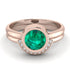Bezel Emerald Bridal Set - Emerson No. 5