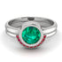 Bezel Emerald Bridal Set - Emerson No. 51
