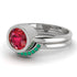 Bezel Ruby Bridal Set - Emerson No. 27