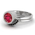 Bezel Ruby Bridal Set - Emerson No. 42