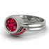 Bezel Ruby Bridal Set - Emerson No. 57