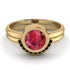 Bezel Ruby Bridal Set - Emerson No. 40