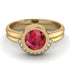 Bezel Ruby Bridal Set - Emerson No. 10