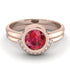 Bezel Ruby Bridal Set - Emerson No. 11