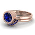 Bezel Sapphire Bridal Set - Emerson No. 74