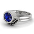 Bezel Sapphire Bridal Set - Emerson No. 45