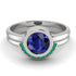 Bezel Sapphire Bridal Set - Emerson No. 30