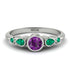 Bezel Symmetrical Amethyst Ring - Ivy No. 306