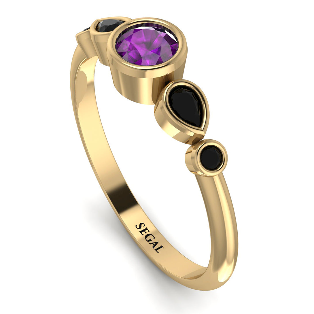 Bezel Symmetrical Amethyst Ring - Ivy No. 307