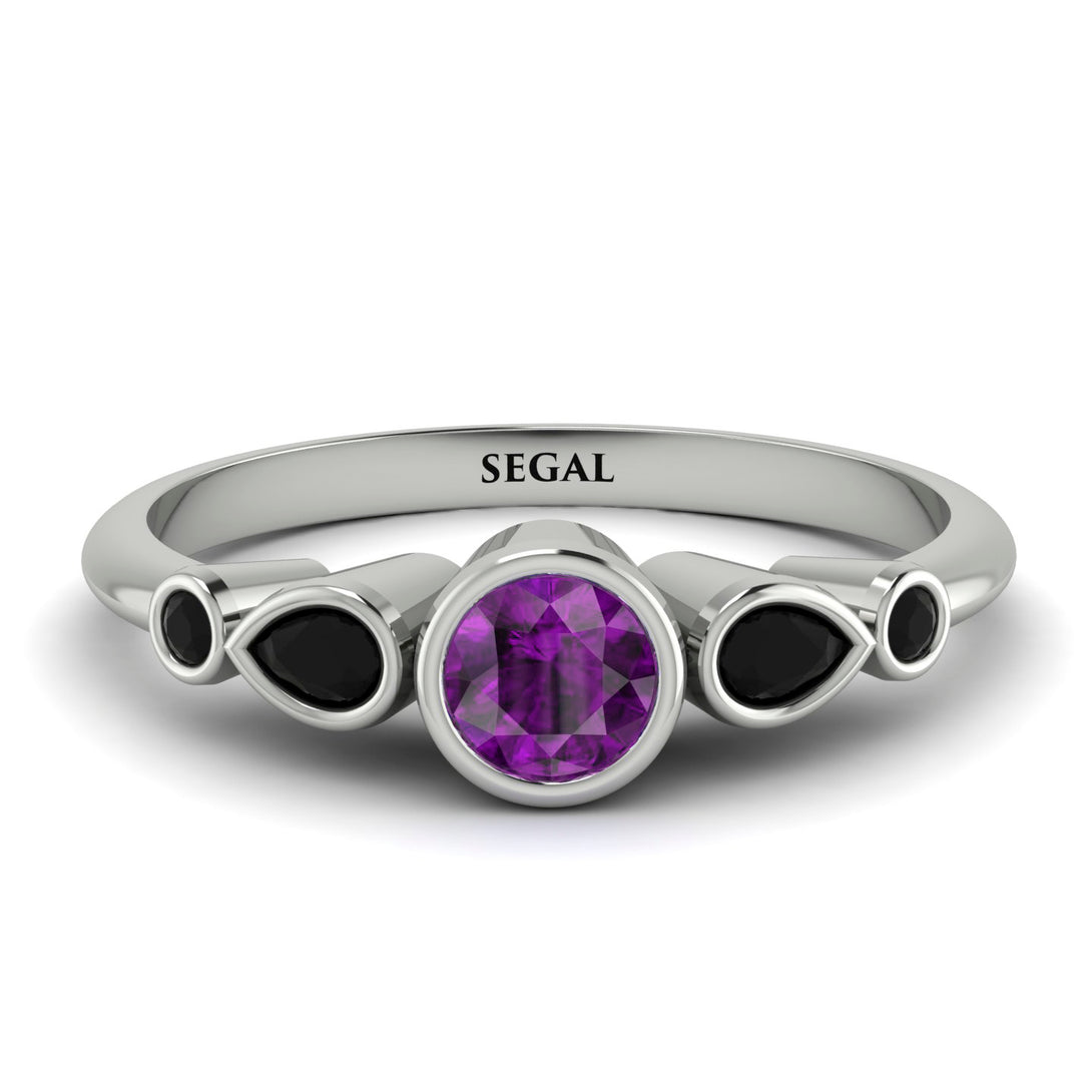 Bezel Symmetrical Amethyst Ring - Ivy No. 309