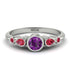 Bezel Symmetrical Amethyst Ring - Ivy No. 312