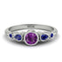 Bezel Symmetrical Amethyst Ring - Ivy No. 315