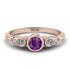 Bezel Symmetrical Amethyst Ring - Ivy No. 302