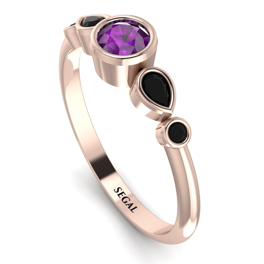 Bezel Symmetrical Amethyst Ring - Ivy No. 308