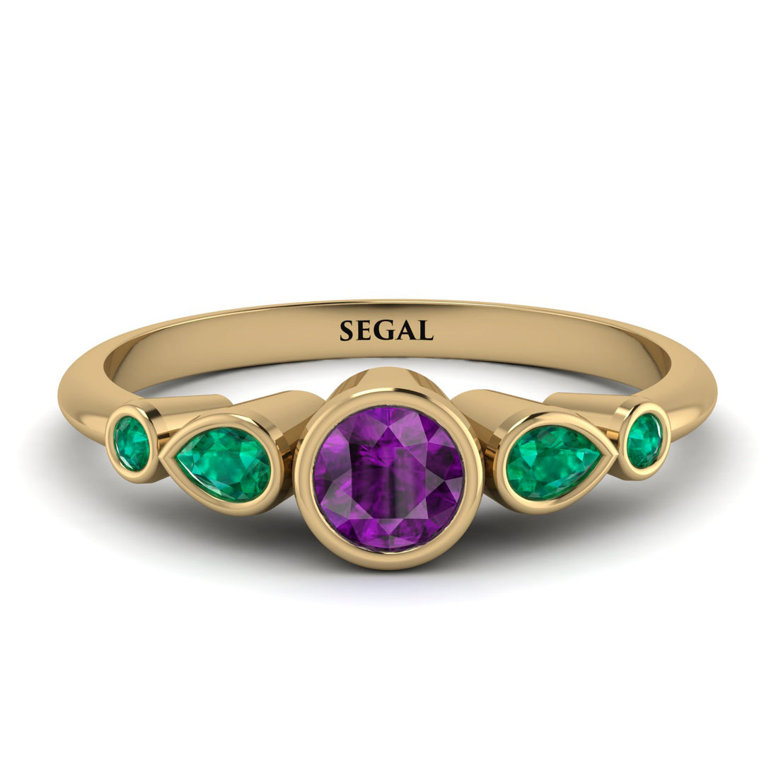 Bezel Symmetrical Amethyst Ring - Ivy No. 304