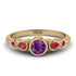 Bezel Symmetrical Amethyst Ring - Ivy No. 310