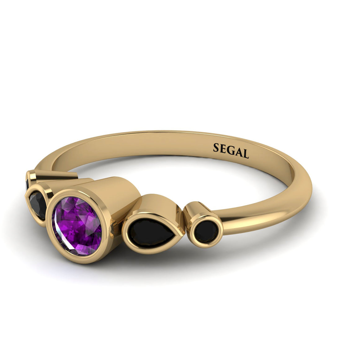 Bezel Symmetrical Amethyst Ring - Ivy No. 307