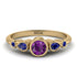 Bezel Symmetrical Amethyst Ring - Ivy No. 313