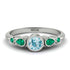 Bezel Symmetrical Aquamarine Ring - Ivy No. 406