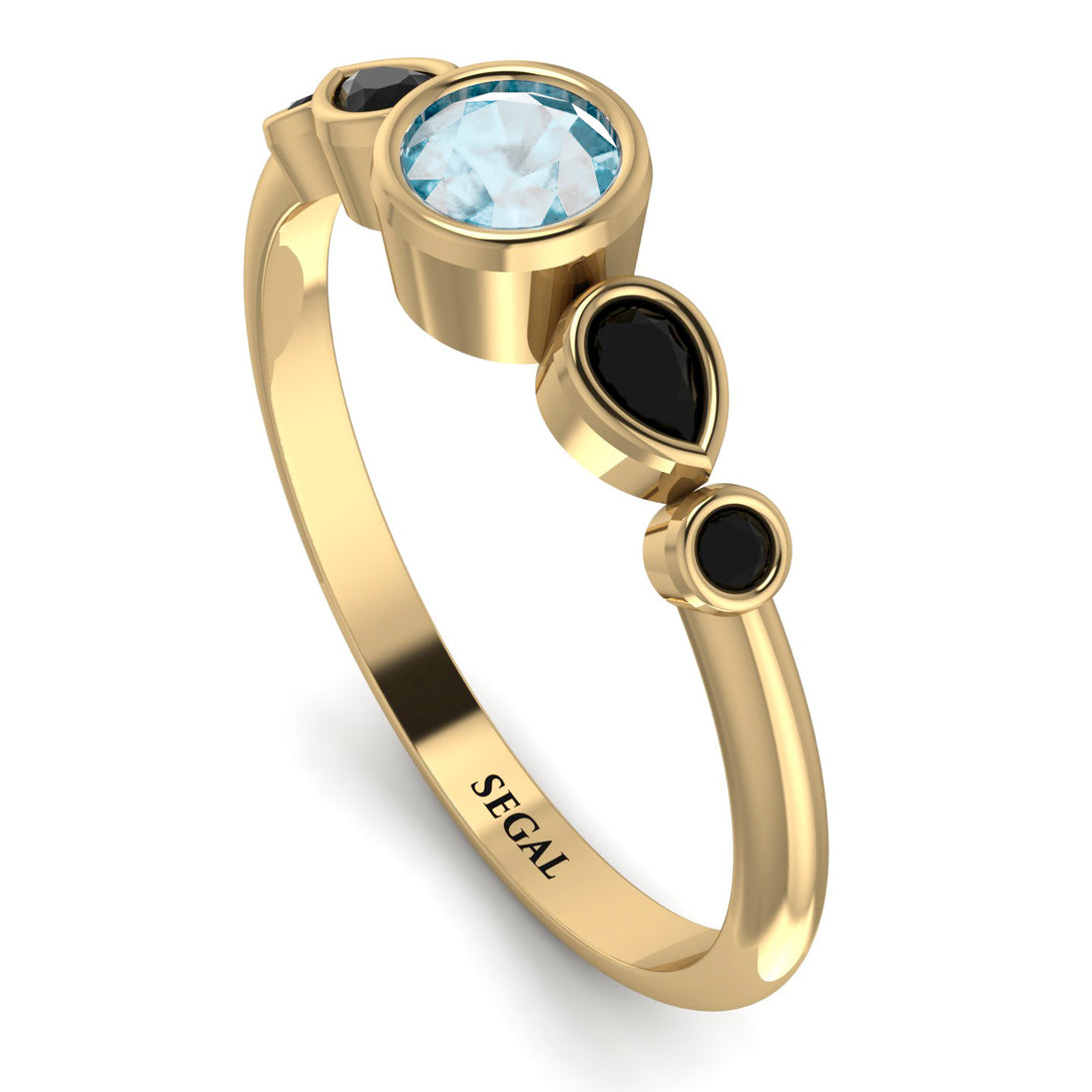 Bezel Symmetrical Aquamarine Ring - Ivy No. 407