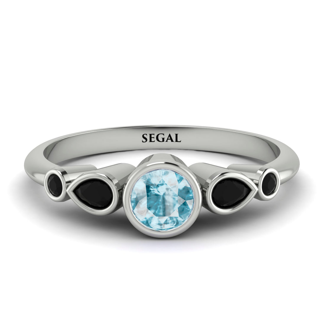 Bezel Symmetrical Aquamarine Ring - Ivy No. 409